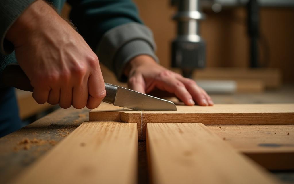 Artisan working on a custom timber joint