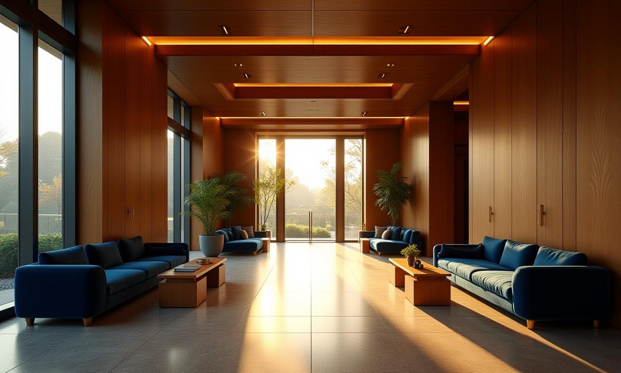 Detailed close up of hotel lobby lighting and gold-leaf furniture